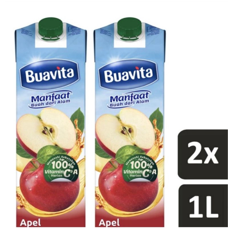 

Buavita Juice Jus Kemasan Rasa Buah Asli Apel 1L 2pc