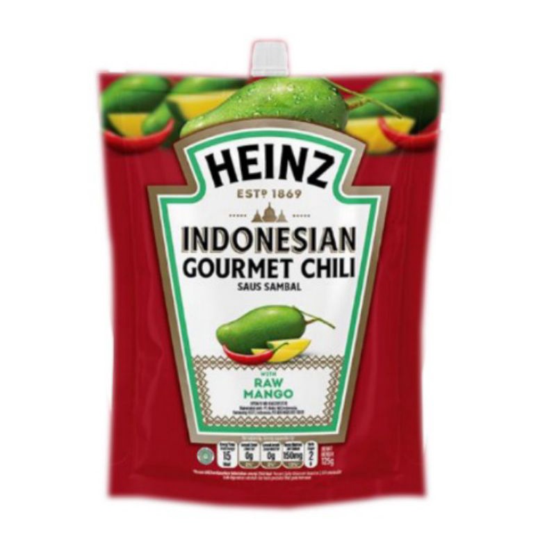 

HEINZ Indonesian Gourmet Chili Saus Sambal with Raw Mango Pouch 125 g