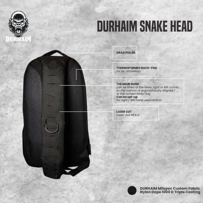 Patas - Snake Head Black Sling Bag Durhaim