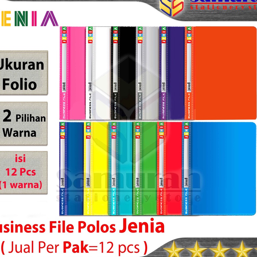 

JYZF1778㊡ Map Business File Polos Folio Jenia ( 1 pak ) isi 12 Pcs / Map Bisnis File Acco Plastik F4 12 Pilihan Warna ㊌