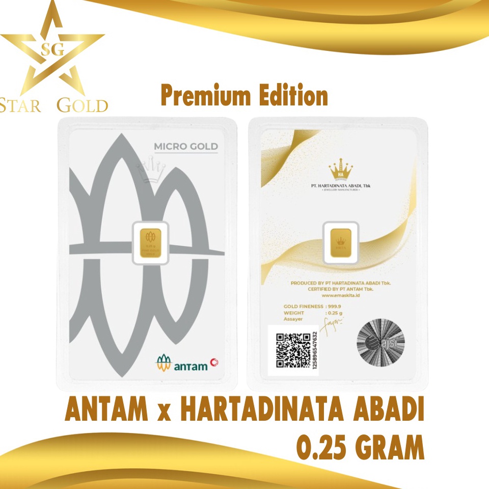 Bestseller?? Star Gold Logam Mulia Micro Gold Antam Hartadinata 0.25 Gram Premium Series ❂Big Sale