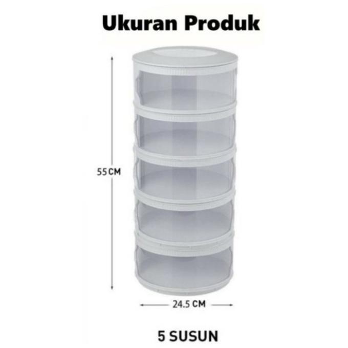 Tempat makanan 5 tingkat | Rak makanan 5 susun | Tudung saji 5 susun