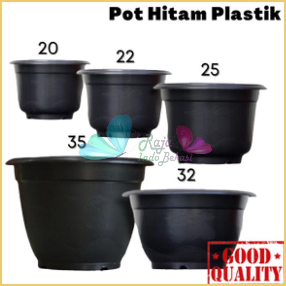 Diskon Pot Bunga Hitam 20 22 25 30 32 35 | Pot Tanaman Hitam Plastik Pot Bunga Plastik Besar Hias Ga