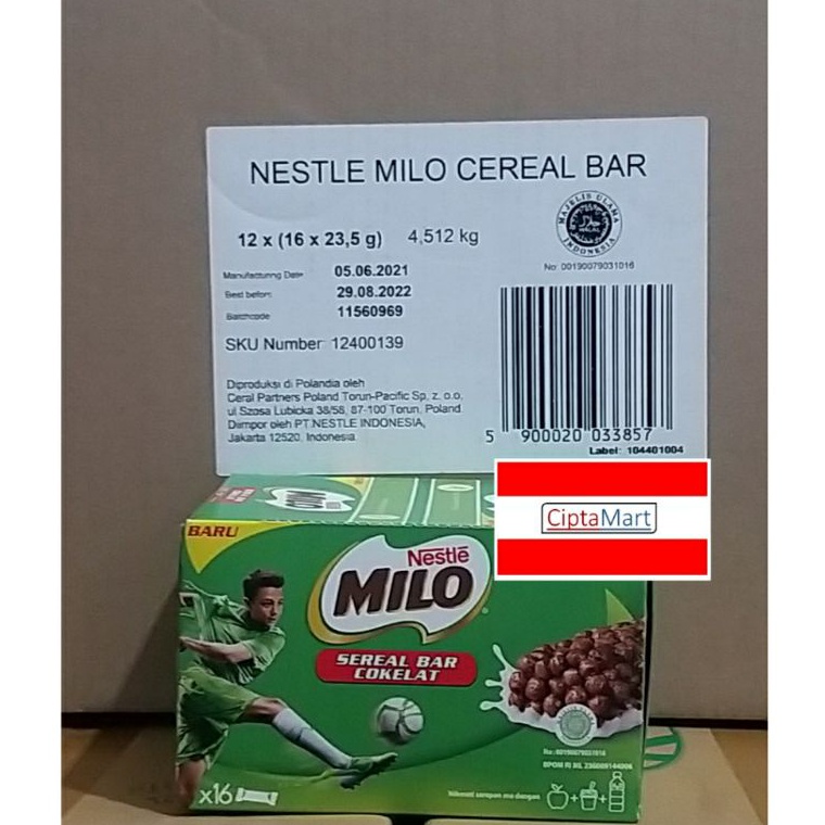 

Murah➙ Nestle Milo Cereal Bar 16 x 23.5 gr 071