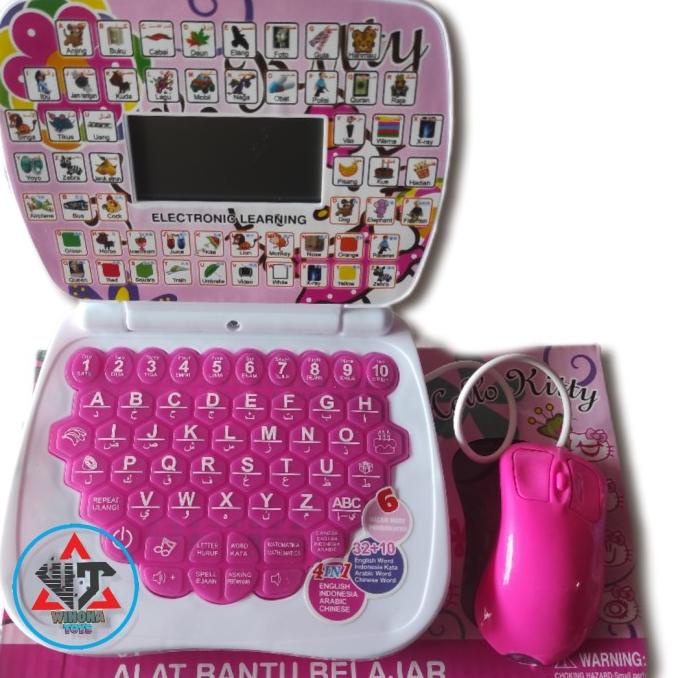 MAINAN ANAK LAPTOP LAPTOPAN ALAT BANTU BELAJAR 4 BAHASA LCD MINI KARAK