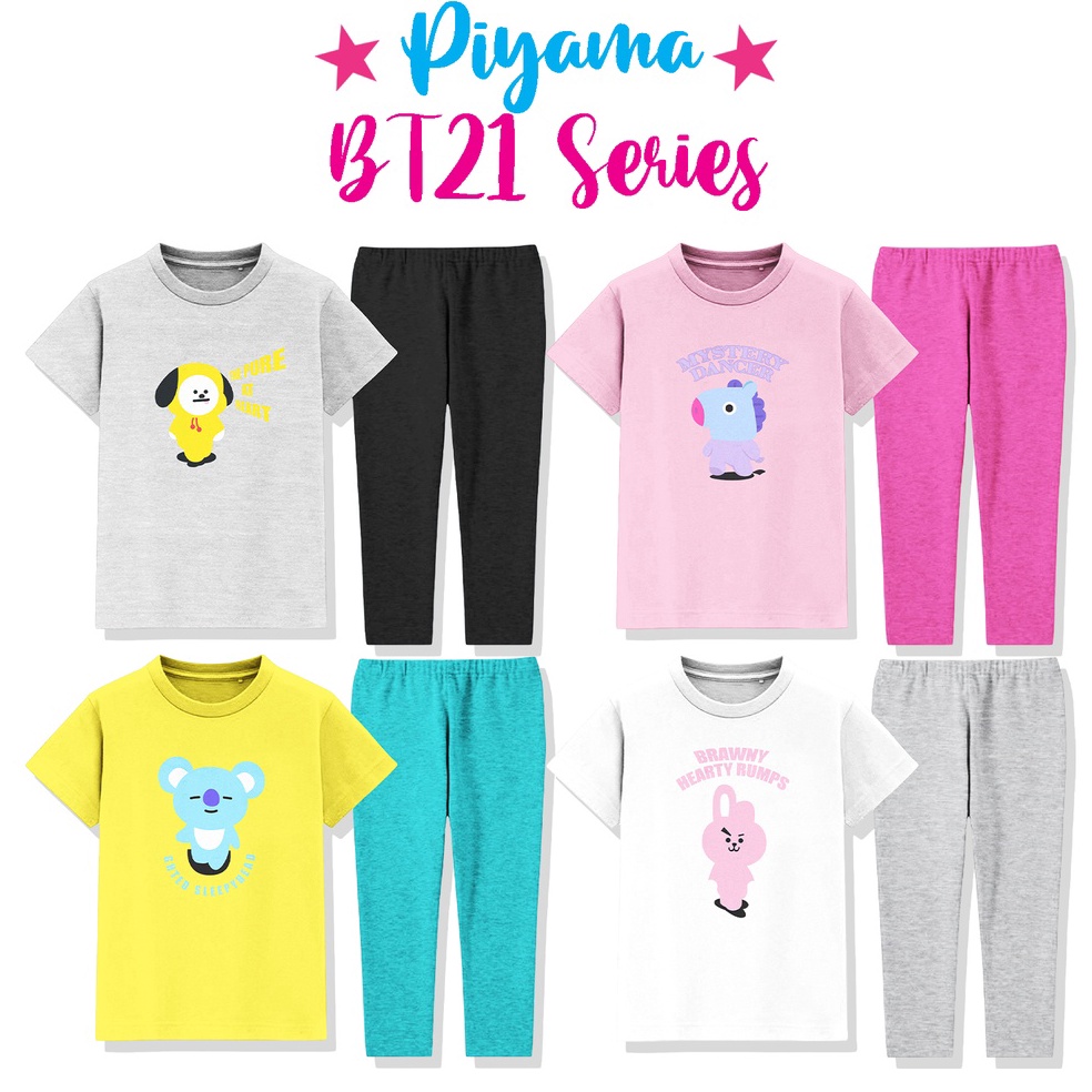 gjak -60 Piyama Set Anak Baju Tidur Anak Laki Laki Perempuan 1-10 Tahun Unisex BT21 Series 819ღ