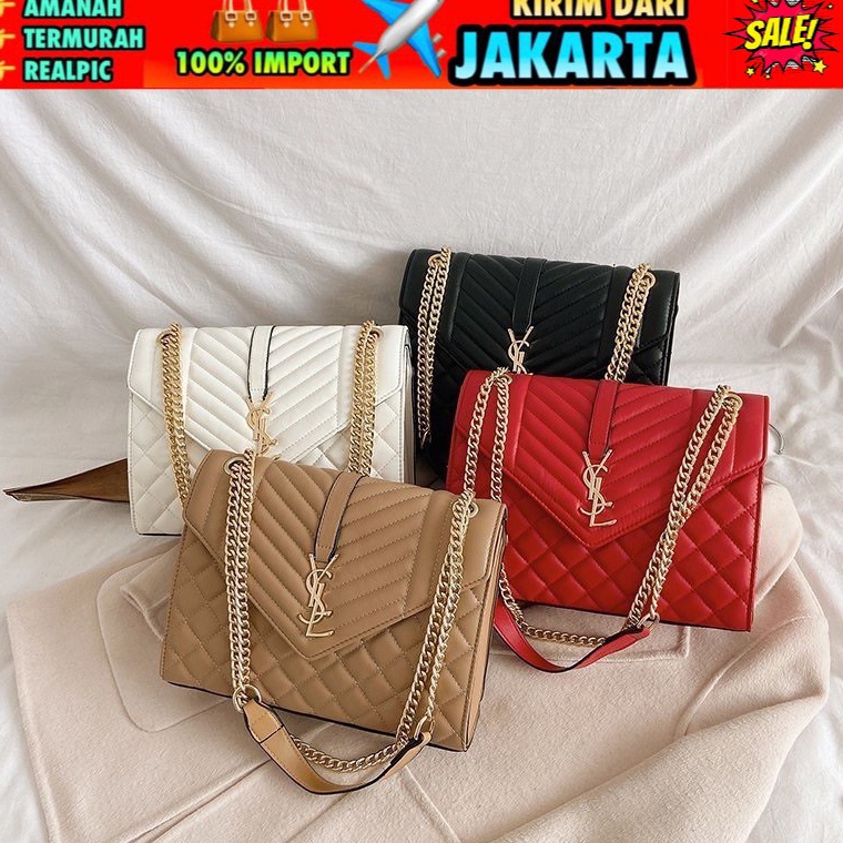 Langsung Kirim.. TI 3018 (RANTAI GOLD)  - TAS SELEMPANG WANITA IMPORT MURAH BATAM TAS KONDANGAN PEST