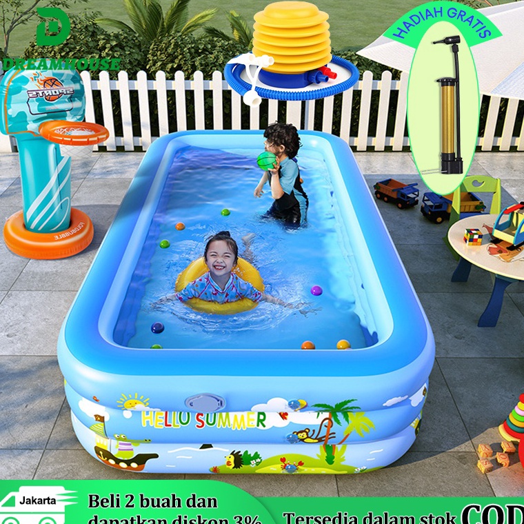 PALING LARIS kolam renang anak jumbo petak karet bahan tebal 2.1M kolamrenang anak besar murah Infla