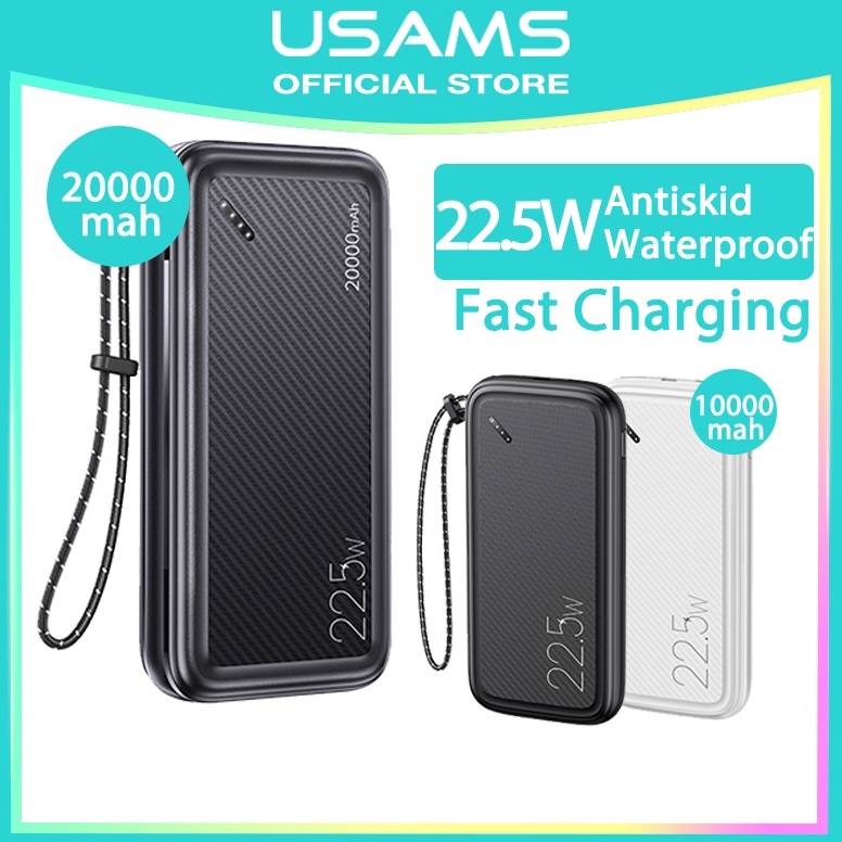 Stok Terbatas.. USAMS Official Original PB56 QC/ PD/ AFC LED Powerbank Fast Charging Type c / Micro 