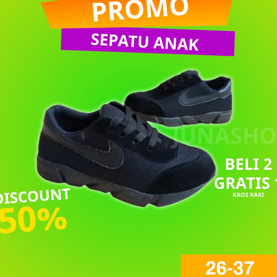 ❂Bayar Di Tempat☋ IAMOJ Sepatu anak sekolah SD laki laki dan perempuan warna hitam Y88 Murah Banget