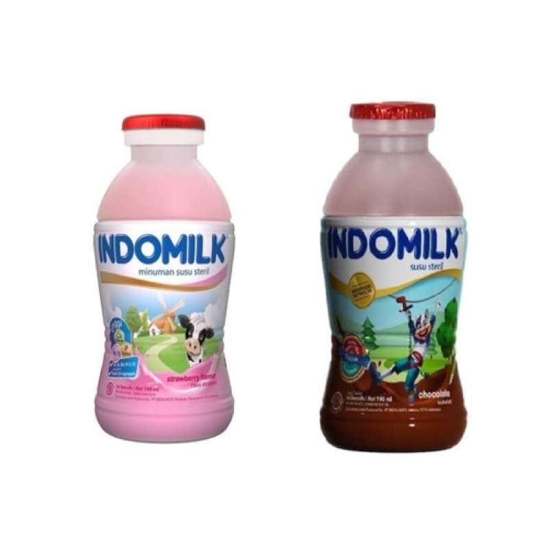 

Susu UHT Indomilk Botol Cokelat & Strawberry 1 Dus Karton isi 24 Botol @190ml