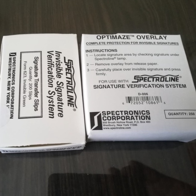 

➴Model Baru➭ ZPJMF Set Invisible Singnature dan Overlay utk tanda tangan buku tabungan merk Spectroline R66 ➾Ready