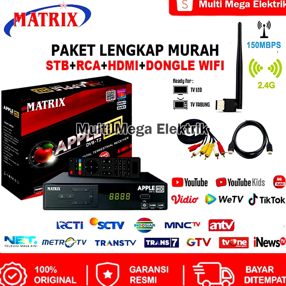 ¯ SET TOP BOX TV DIGITAL MATRIX APPLE DVB T2 EWS HD / SET TOP BOX TV DIGITAL MATRIX / ALAT TV DIGITA