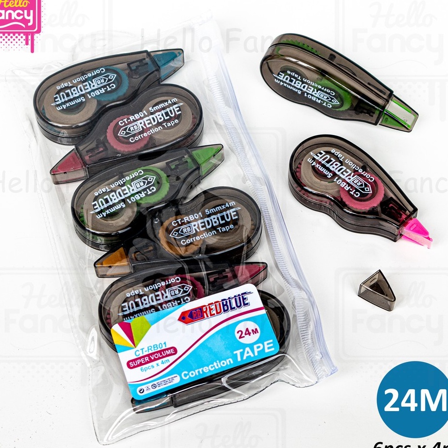 

NHQK4293㊠ Correction Tape 24m isi 6 CT-RB01 / Cortape / Tip ex / Tip x / Tipe-X ㊛