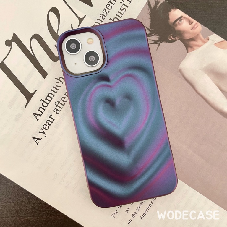 Stok Terbatas.. [READY] Heart Textured Deep Purple Case Iphone 11-14 Pro Max