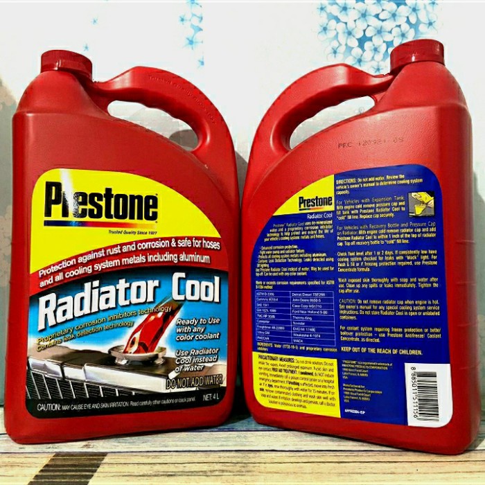 Terlaris Air Radiator Prestone Coolant 4 Liter / Air Radiator Mobil