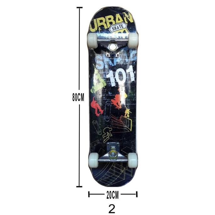 PAPAN SKATEBOARD DEWASA MAPLE RODA PUTIH SKATEBOARD MAPLE PAPAN