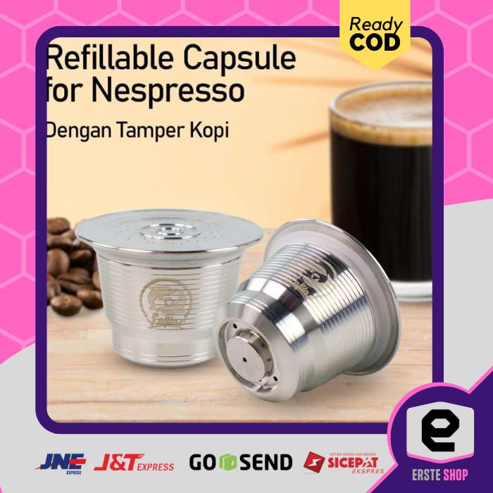 promo alat kapsul refill bubuk kopi coffee stainless tamper nespresso
