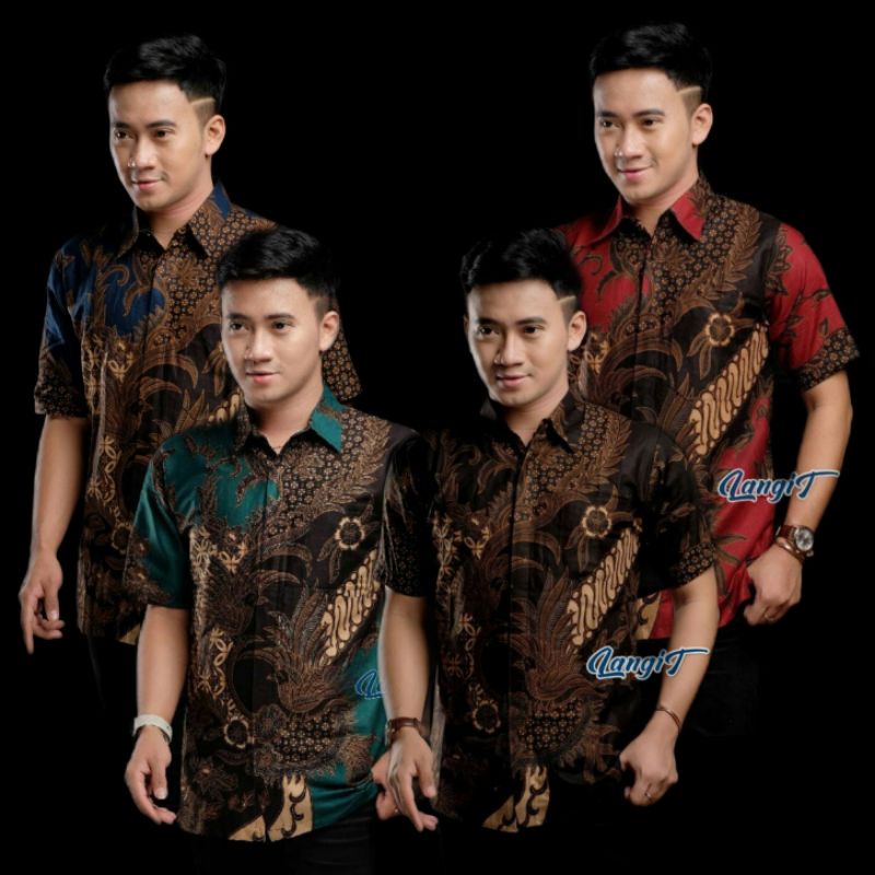 Kemeja Batik Pria Elegan Bagus Simple Bahan Lembut Nyaman Dipakai Tebal P3D7 Halus Berkualitas Jumbo