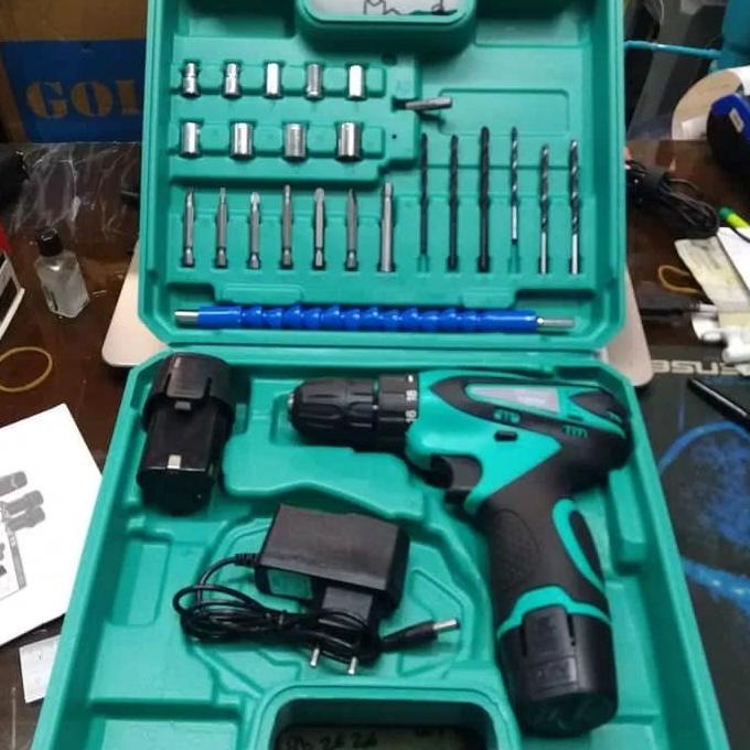 Mesin Bor Cordless Batre Baterai Nrt Pro Dc 330 Set Mesin Bor Cas Nrt