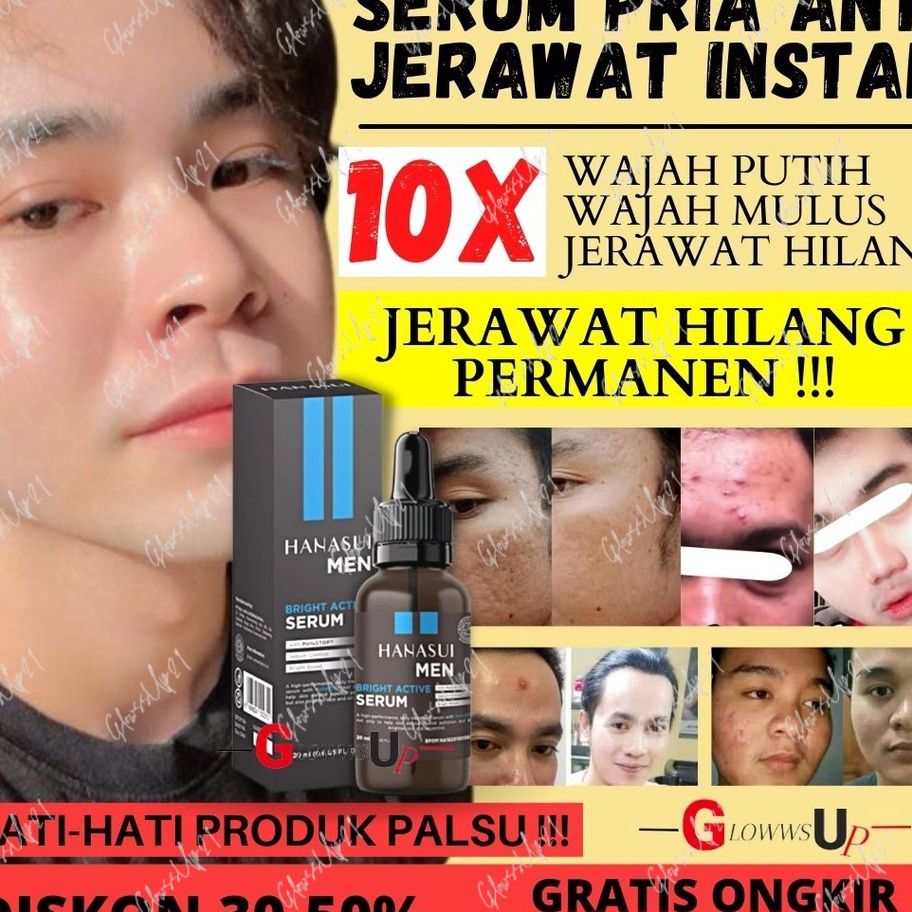 Laris SERUM WAJAH PRIA PENCERAH WAJAH PRIA HANASUI MEN BRIGHT ACTIVE 20ML SERUM WHITENING PENCERAH W