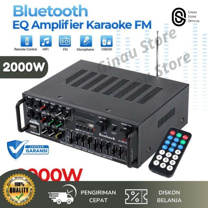 AMPLIFIER KARAOKE BLUETOOTH 2000W AMPLI TOA MIXER EQUALIZER