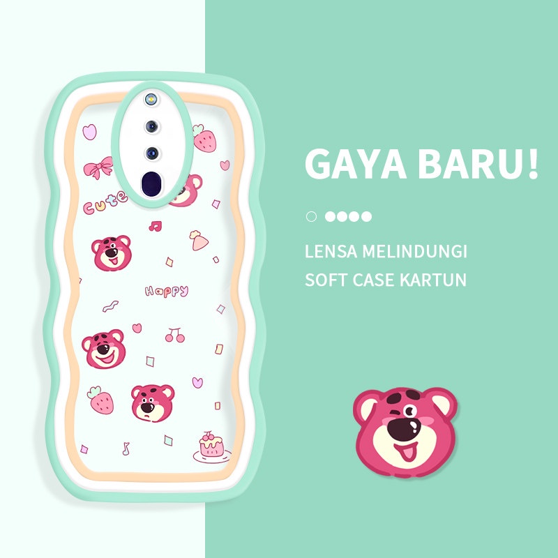 Casing Ponsel untuk OPPO F11 F17 F21S Pro 4G 5G F19S F15 F1S Case Kartun Lucu Beruntung Berwarna war