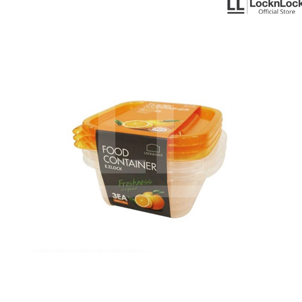 HARGA BERSAHABAT. LocknLock Kotak Makan E.Z Lock Orange Set 3PCS