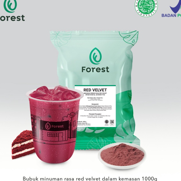 

Bubuk Minuman RED VELVET Powder 1000g - FOREST Bubble Drink