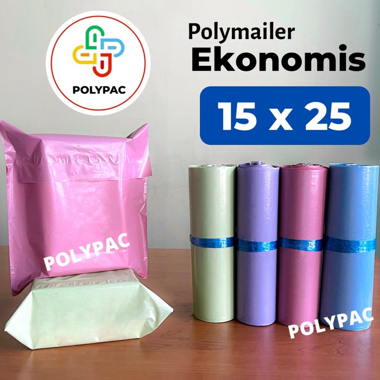 

51 Polymailer Warna Ekonomis [15x25] isi 100 pcs - Polymailer Lem Warna Pastel Kirim Langsung
