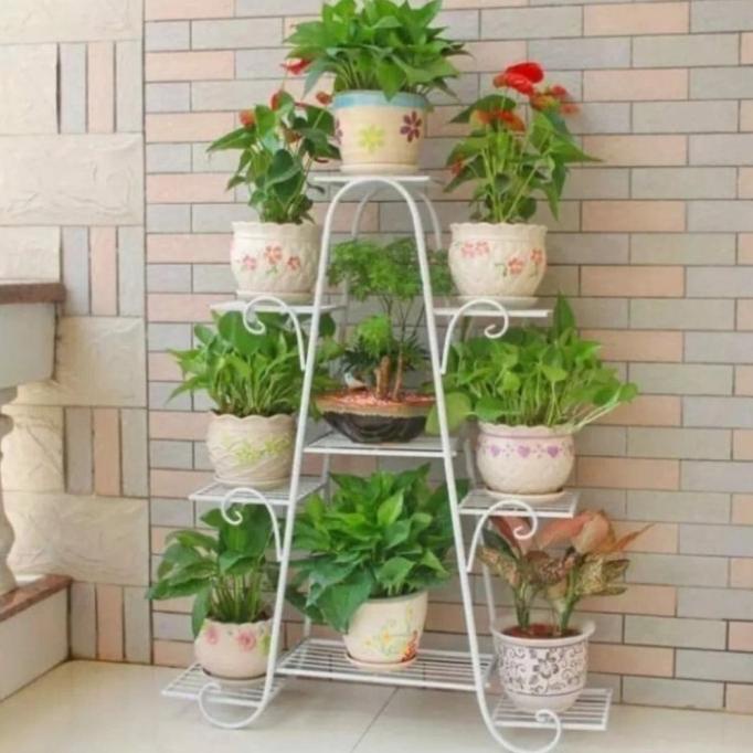 Ready Rak Bunga Besi 9 Susun Jumbo Rak Hias untuk 9 Pot Bunga
