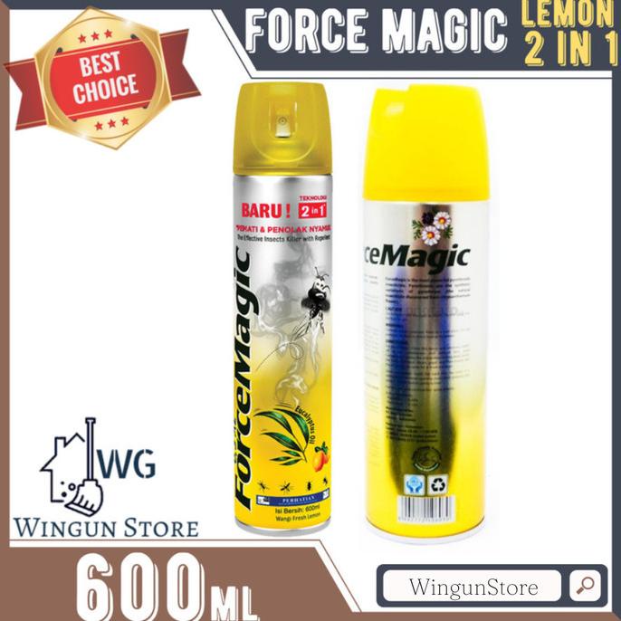 (:(:(:(] FORCE MAGIC LEMON 600ml Obat Pembasmi nyamuk semprot 2in1 600 ml