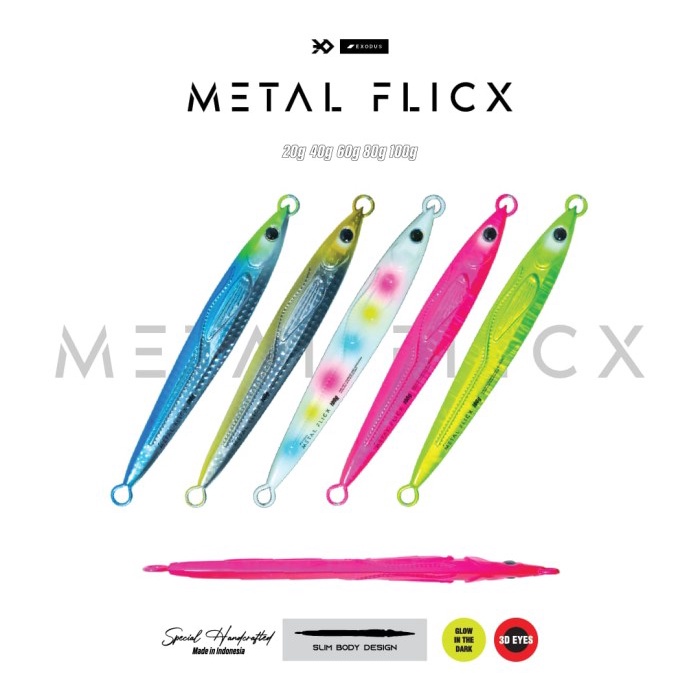 Bestseller Exodus Metal Flicx Metal Jig 20G, 40G, 60G, 80G, 100G