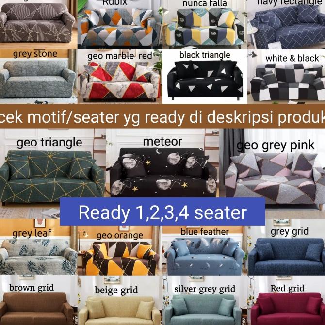 6.6 Cover Sofa 3 Seater Import Sarung Sofa Stretch Kain Sofa 3 Seater