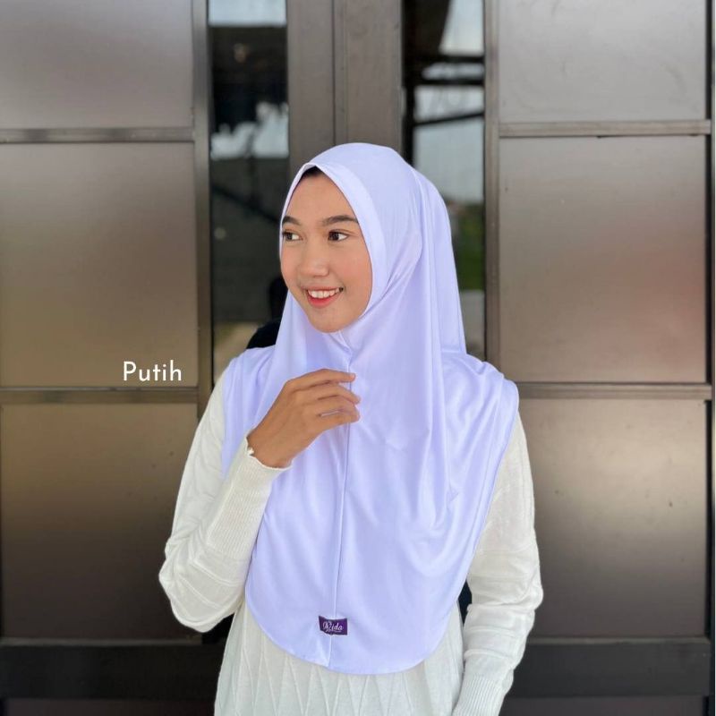 Kerudung Bergo Dewasa Non Pet Warna  Putih