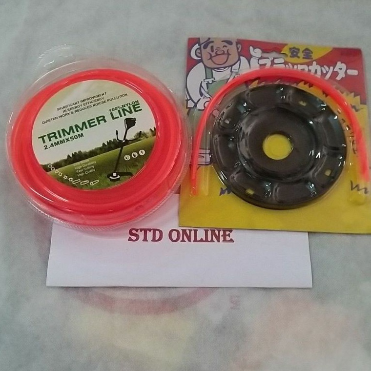 ✪Mci Paket Pisau plate senar dan senar refill 50mtr untuk pisau trimer line brush cutter t Produk Pr