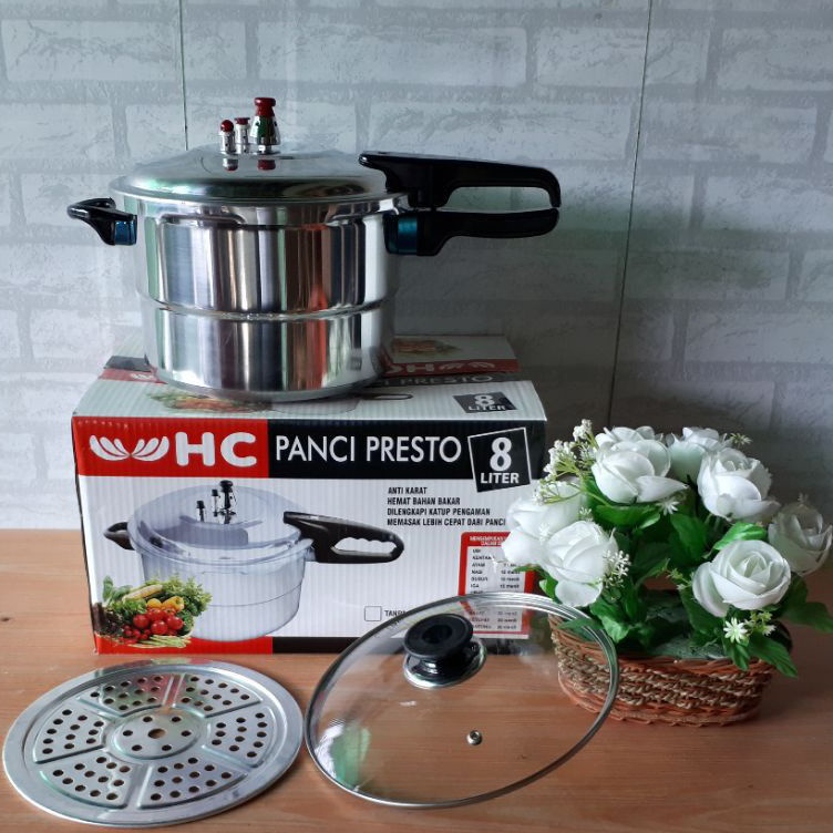 Best Terlaris Panci Presto 8 Liter Original Happy Call Pressure Cooker Alumunium Belly (Pinggang) Pe
