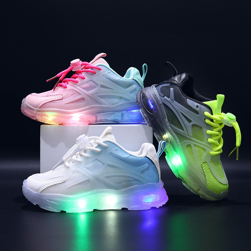 ❤Primary School Children's Training Shoes 2023 New Mesh Shoes Breathable Shiny Mesh Upper Kids Old D