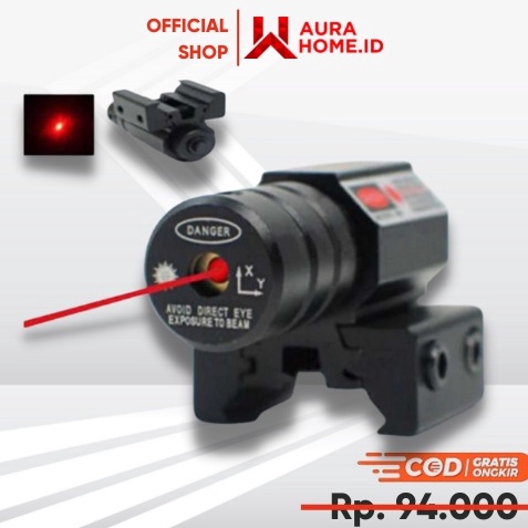 ➲ Tactical Red Dot Laser Gun Picatinny Mount Airsoft Rifle HL / Laser Leser Nyala Warna Merah Red Do