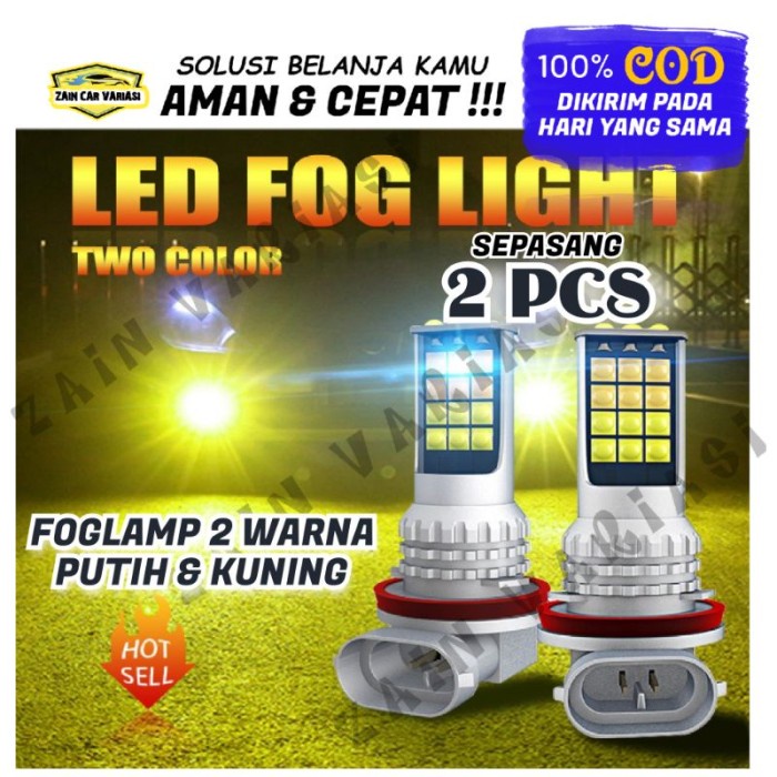 Led H11 Lampu Foglamp Kabut 2 Warna Kuning Putih Avanza Xenia Jaz Kode 064