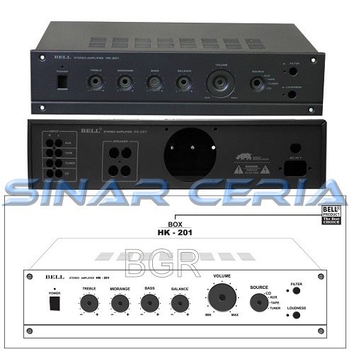 BOX POWER AMPLIFIER HK-201 BOX BELL HK 201 BOX AMPLY HK201
