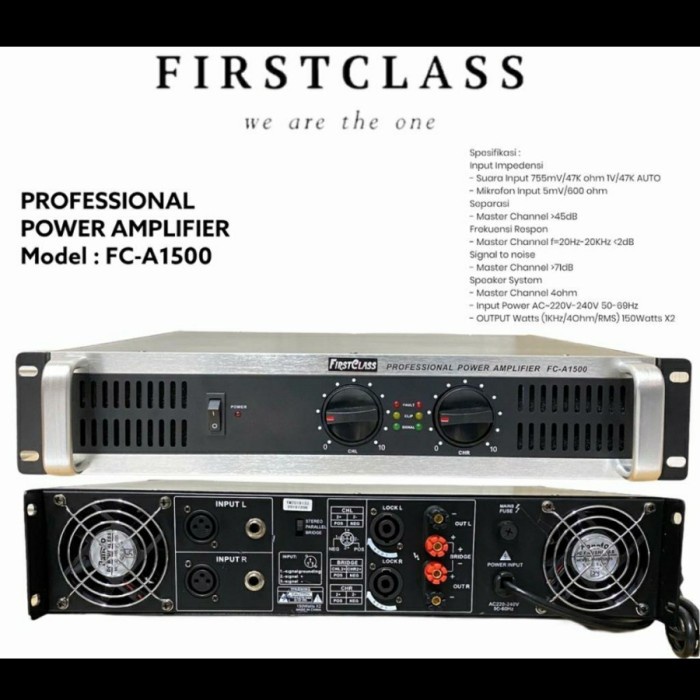 POWER AUDIO SOUND SYSTEM FIRSTCLASS FC A1500 PRO POWERED AMPLIFIER