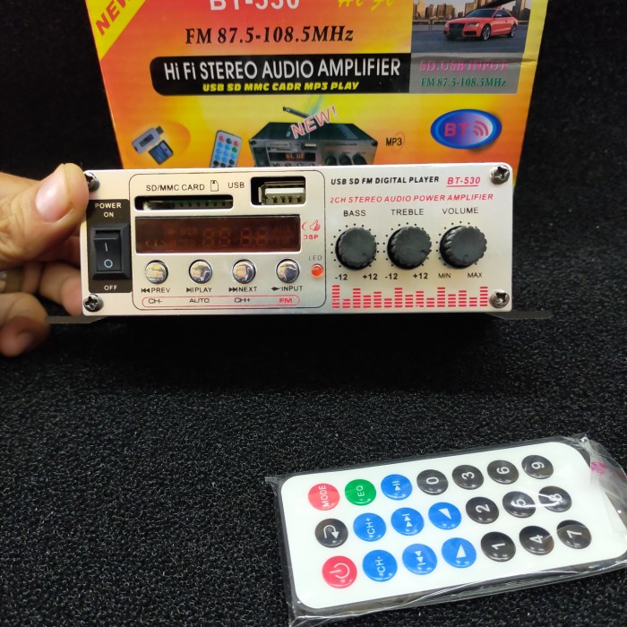 AMPLIFIER DC 12V BT-530 POWER AMPLIFIER 12V AMPLIFIER MOBIL BLUETOOT