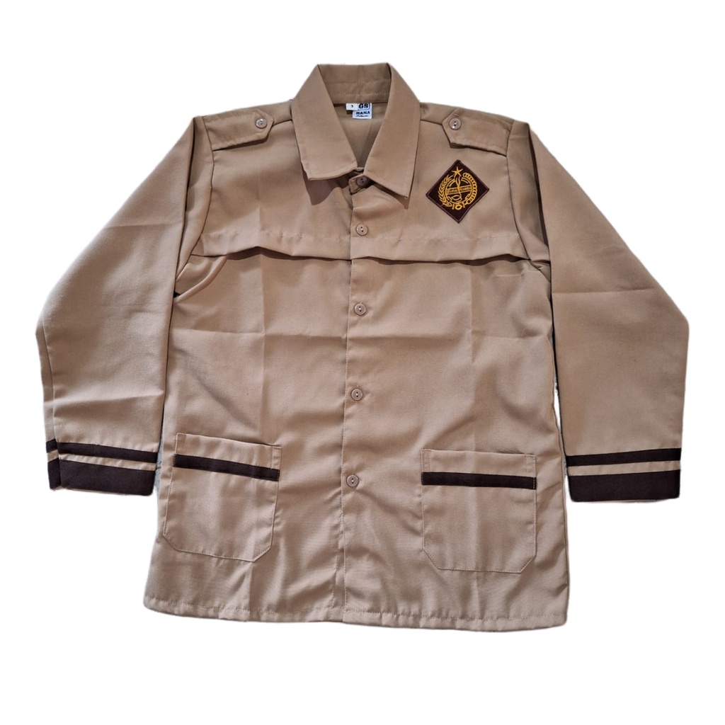 Baju Pramuka Siaga SD Lengan Panjang Kelas 1 2 3 4 5 6 /Baju Seragam Atasan Pramuka Siaga Anak Perem