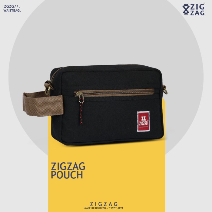 tas selempang pria Tas Selempang Pria ZIGZAG KORPOUCH - Tas Pouch - Handbag - Clutch Bag - Hitam(P3P