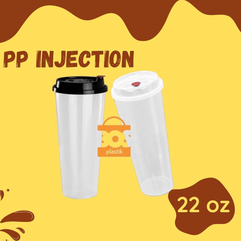 STOK TERBATAS. CUP PP INJECTION 22 Oz 700ml PER 25 PCS