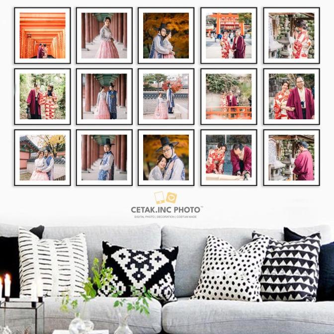 4PCS FOTO BLOK INSTAWALL | Cetak Foto + Frame Dinding 8R 20x20cm