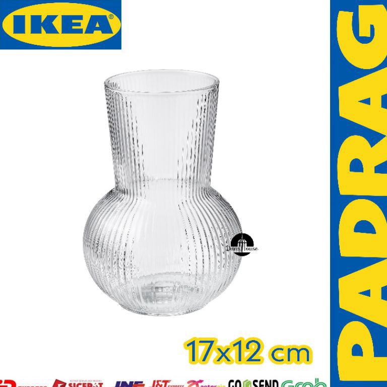 TERPERCAYA. Vas Bunga Kaca Bening 17 x 12 cm PDRG