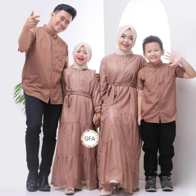 [CODEBARANG547SWF] COUPLE KELUARGA KOKO GAMIS BROKAT, SARIMBIT GAMIS MAHEERA FAMILY 44