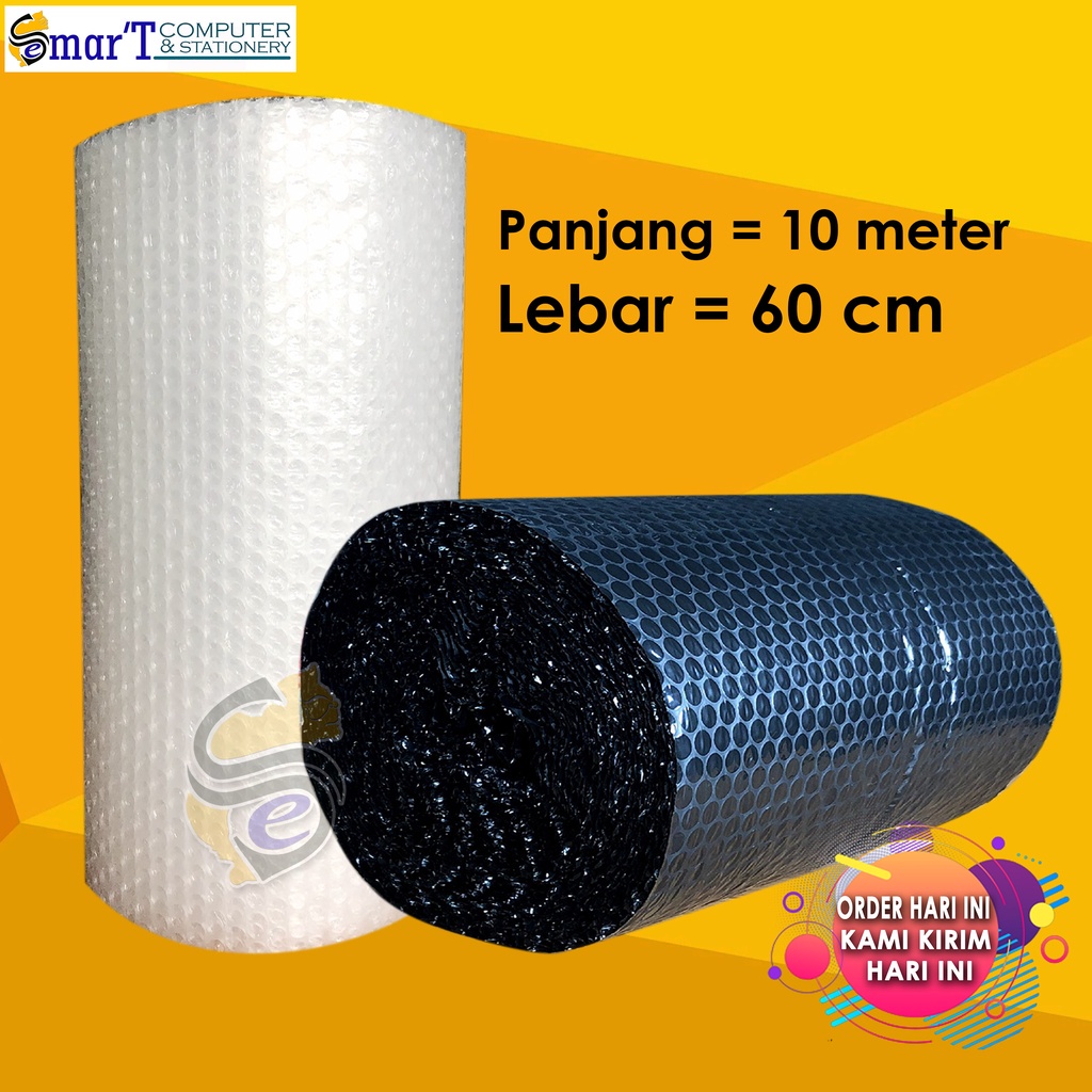 

IA7 BUBBLE WRAP 10M X 60CM TEBAL, READY WARNA HITAM & PUTIH XQP